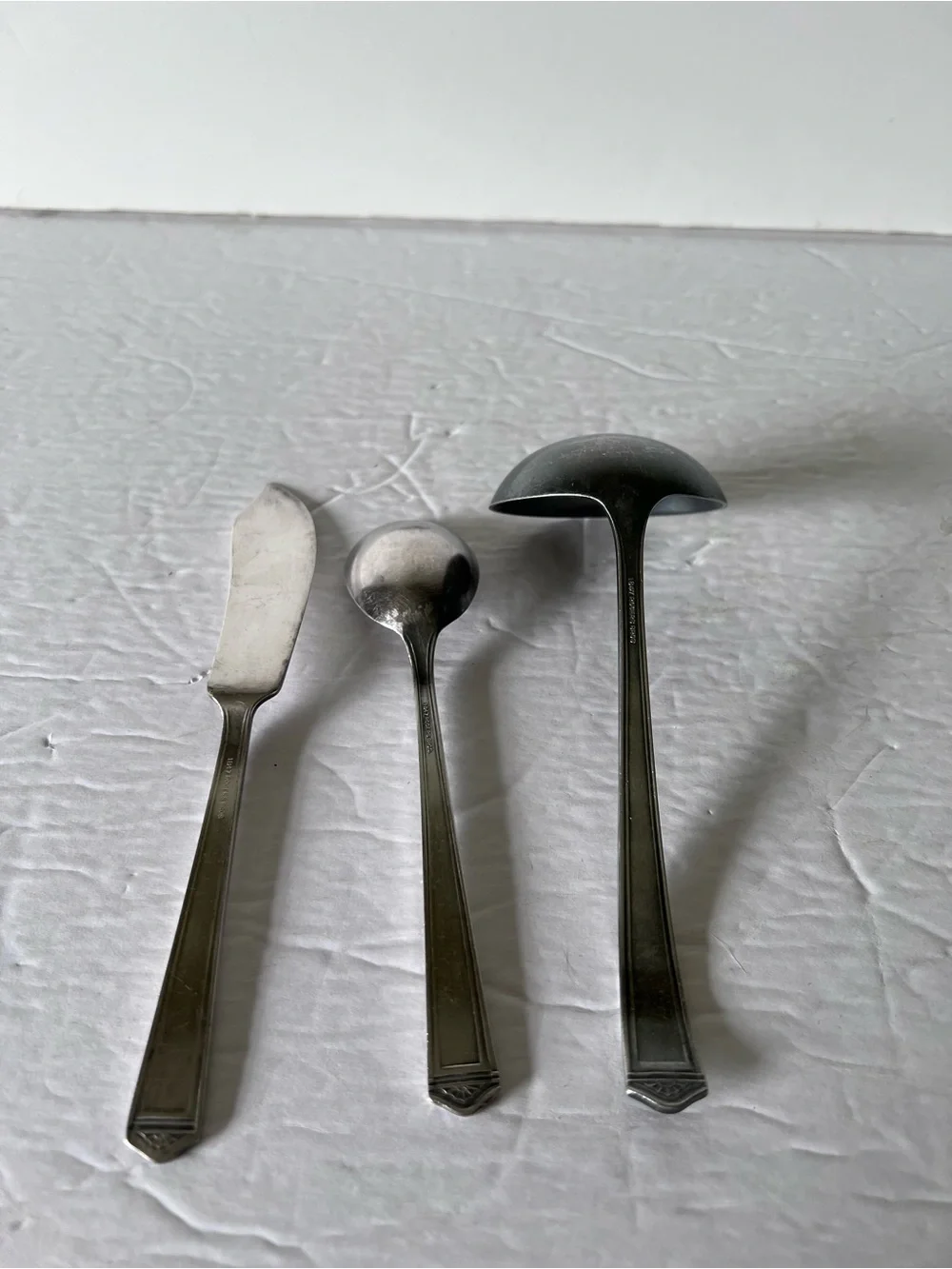 VTG 1847 Rogers Bros Silverware Not Mono Anniversary Pattern Ladle Butter Soup